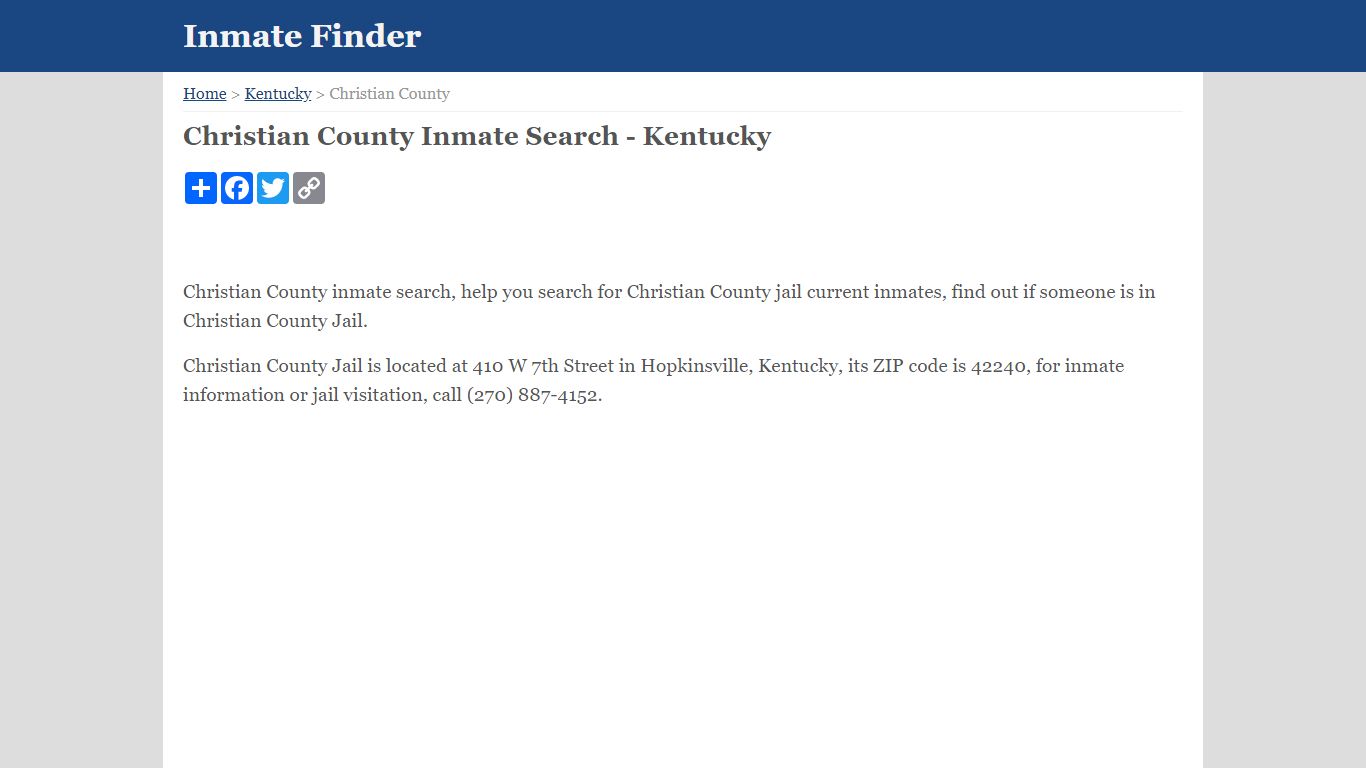 Christian County Inmate Search - Kentucky